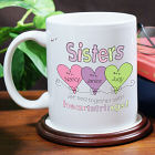 Heart Strings Personalized Sisters Coffee Mug